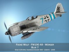 Focke Wulf – FW190 A9 – Blue 7 3D Model