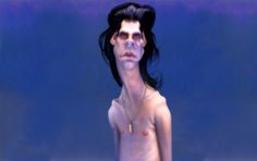 Caricature of Nick Cave 3D Model
