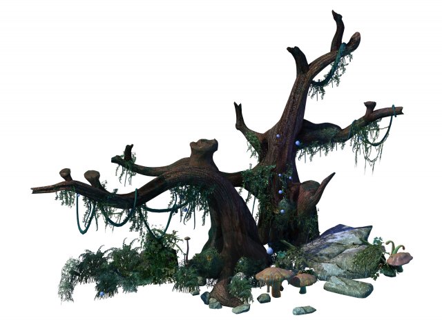 Crystal Marsh – river side trees 01 3D Model