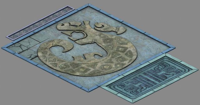 Underground – palace – surface carving 3D Model