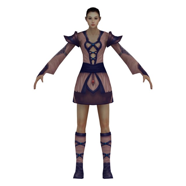 Game 3D Character – Female Taoist 01 3D Model