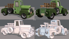 Pickup truck cartoon 3D Model