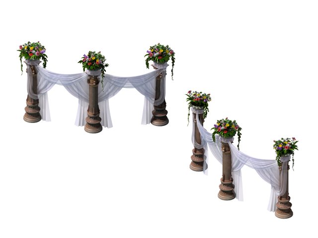 Marriage – Garden – Pillar 01 3D Model