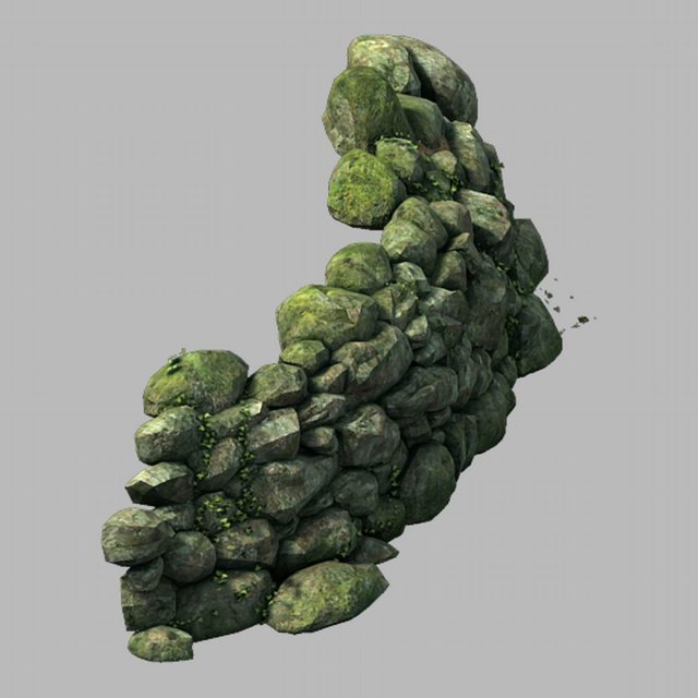 Mountain – moss – rocks 12 3D Model