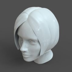 CAD-friendly Casual Woman Head Model F1P1D0V1head 3D Model