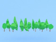 Low poly trees collection 3D Model
