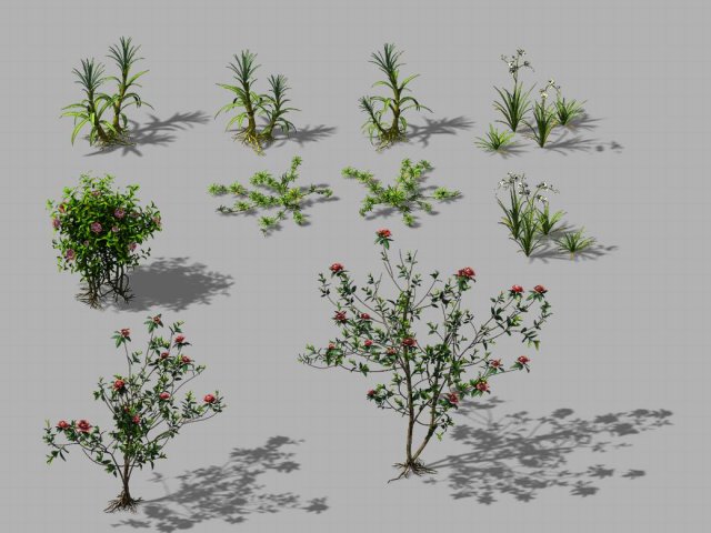 Huangguoshu Falls – small plants 01 3D Model