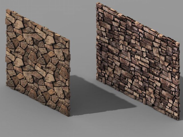 Brutal tribe – stone wall 9 3D Model