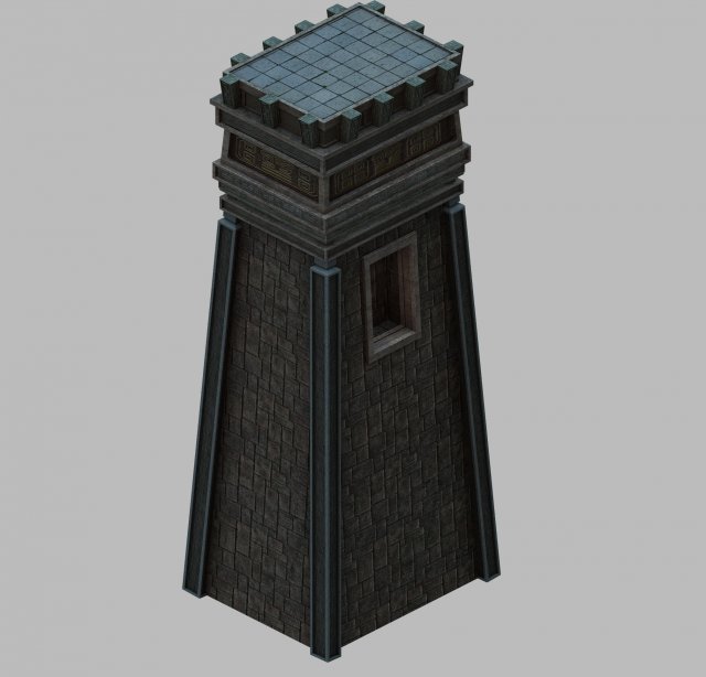 Dungeon – square stone pillar 01 3D Model