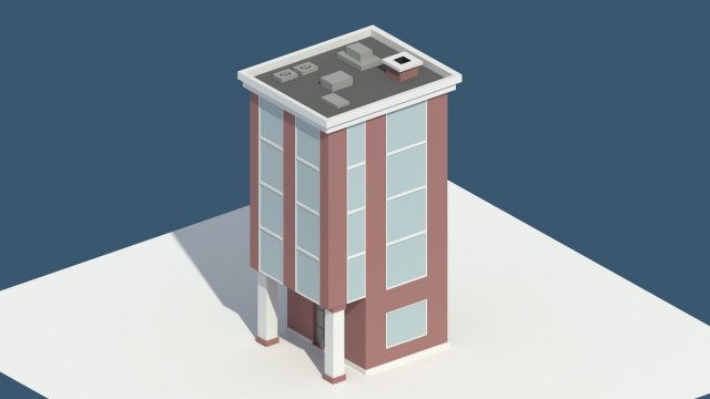 Low Poly Apartment 3 3D Model