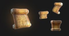 Ancient Scroll – lowpoly 3D Model