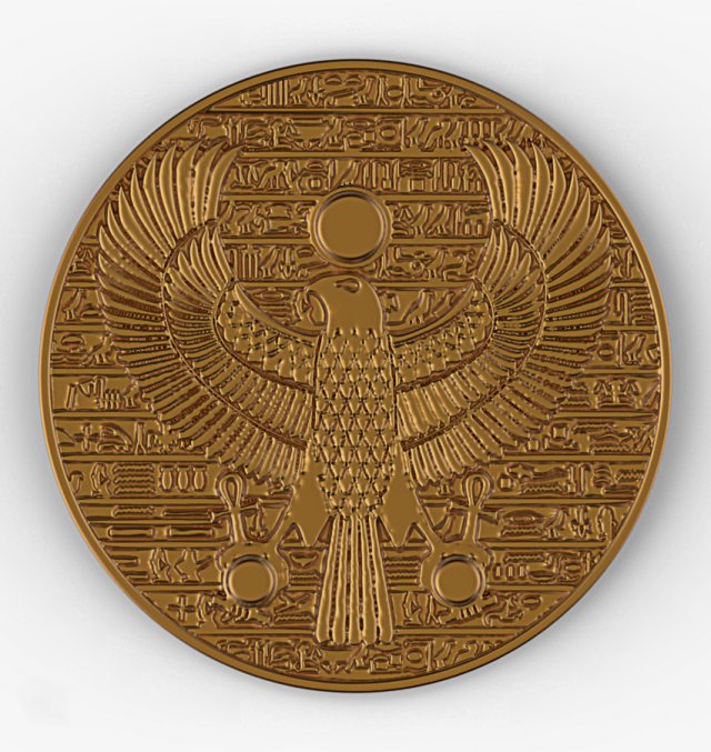 Horus ancient Egypt pendant gold coin jewelery 3D Model