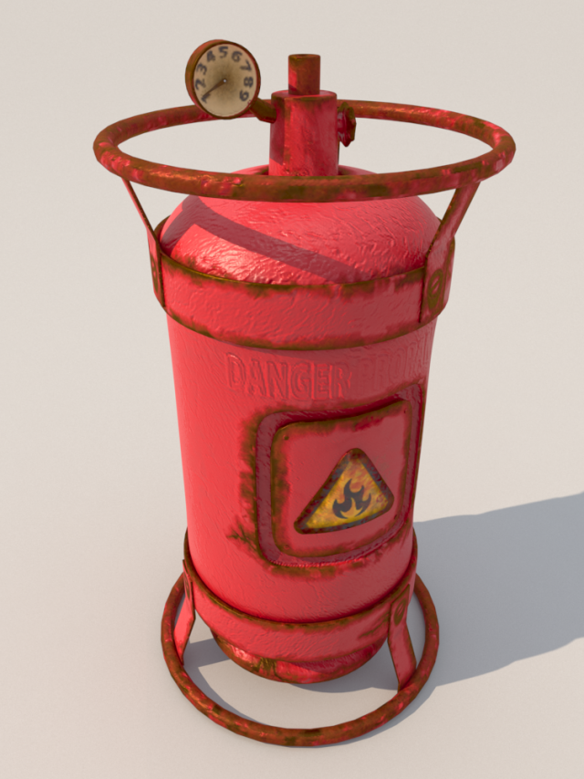 Gas ballon cylinder subdiv 3D Model