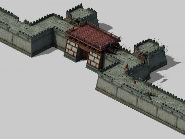 War – broken city gate 3D Model