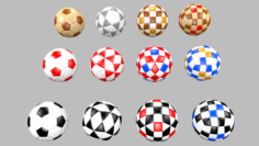 Football balls 3D Model