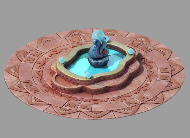 Disney main city – fountain 02 3D Model