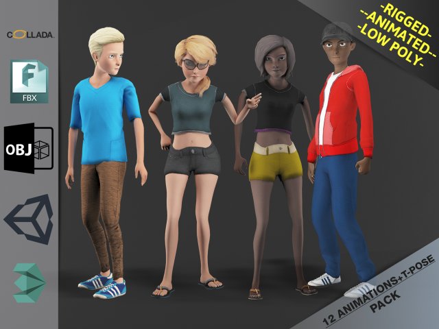 Cartoon Characters Pack3 3D Model