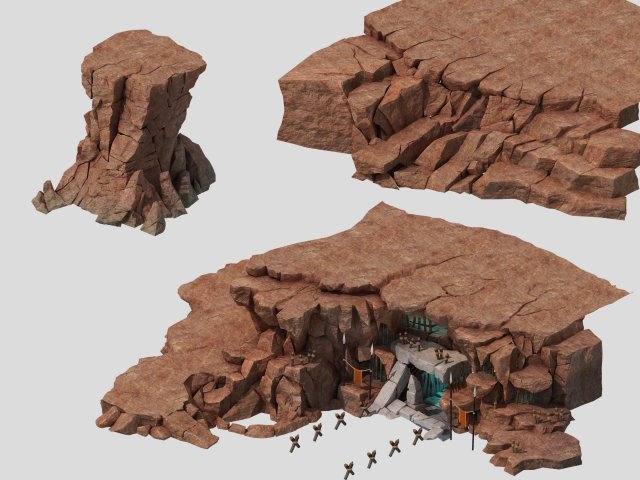 Mountain – Cliff – Entrance 01 3D Model