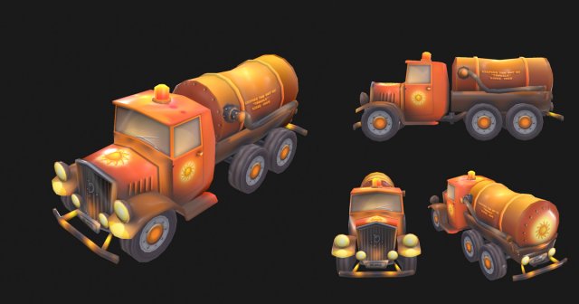 Sewer Truck – low poly 3D Model