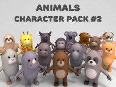 Cartoon Animal Rigged Pack 2 3D Model
