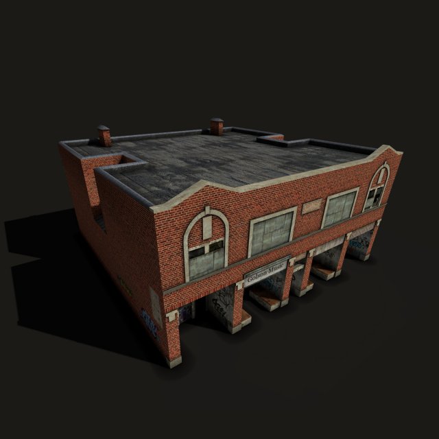 Derelict Brick House 3D Model