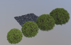 Bushes and Stones 3D Model