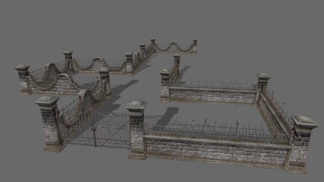 Wall set 3D Model