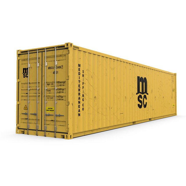 40 feet High Cube MSC shipping container 3D Model