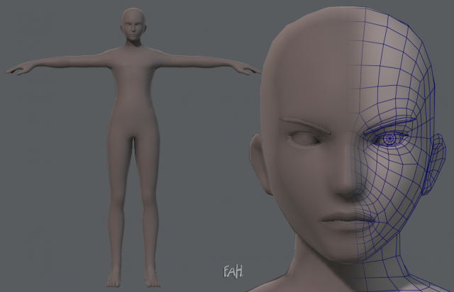 Base mesh man character V04 3D Model