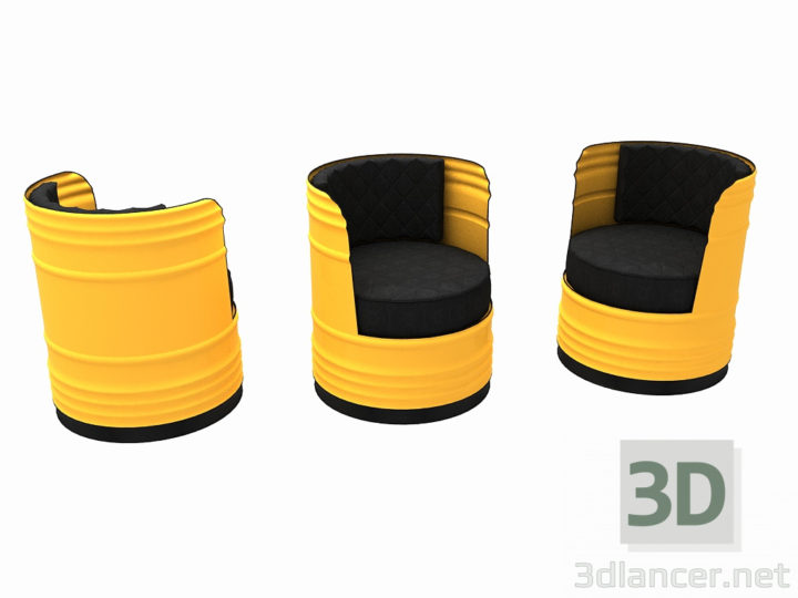 3D-Model 
Armchair-barrel