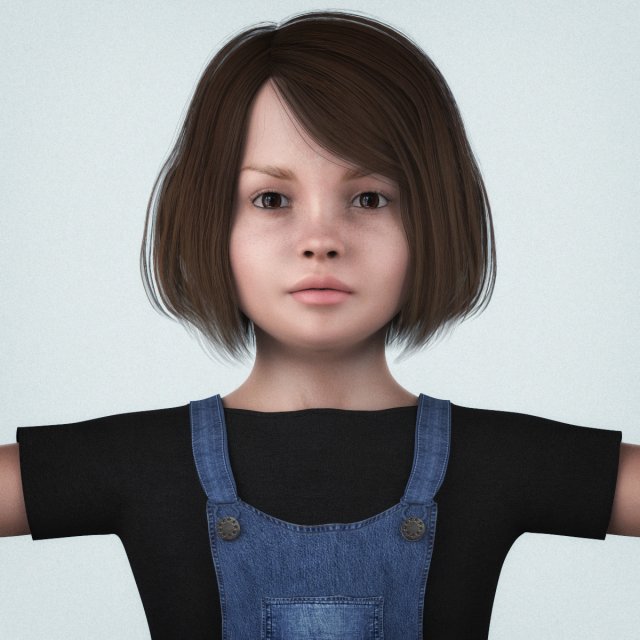 Beautiful Little Girl 3D Model