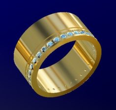 Wedding ring with gems Free 3D Model