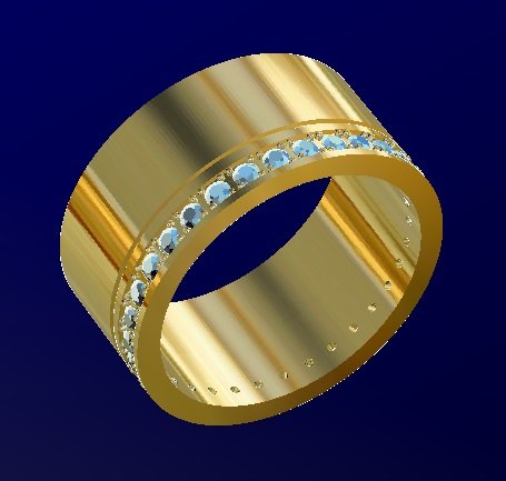 Wedding ring with gems Free 3D Model