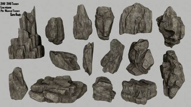Rocks set 3D Model