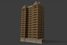 Detroit Abandoned Skyscraper 3D Model