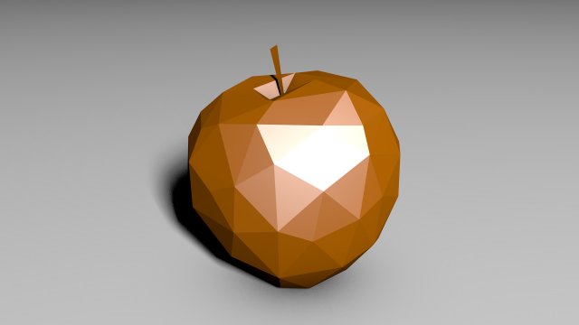 LowPolyCopperApple 3D Model