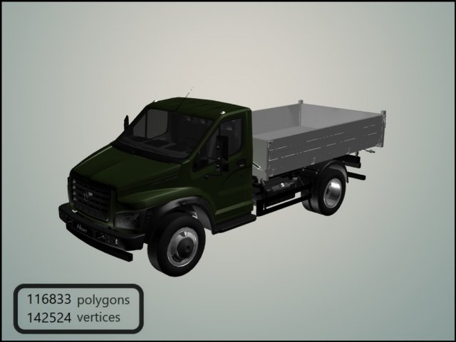 GAZon Next 2014 Flatbed Truck 3D Model