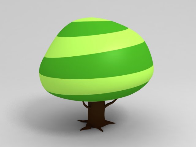 Cartoon Big Tree 3D Model