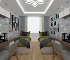 Bedroom for kids 3D Model