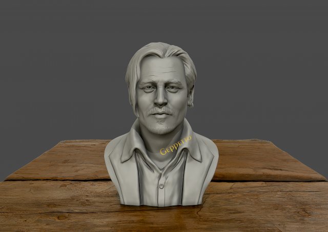 3D Sculpture of Johnny Depp 3D printable model 3D print model 3D Model