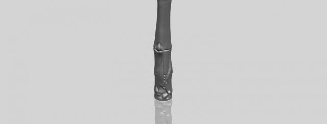 Vertical Bamboo Flute 3D Model