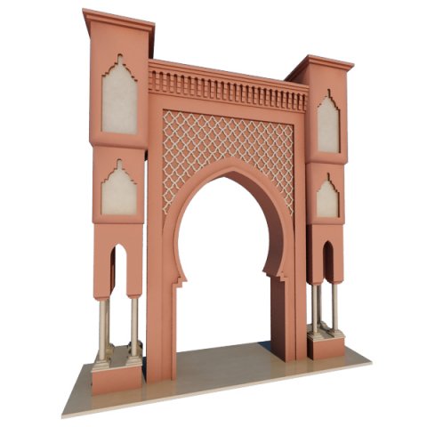 Traditional Moroccan Door Fes City 3D Model