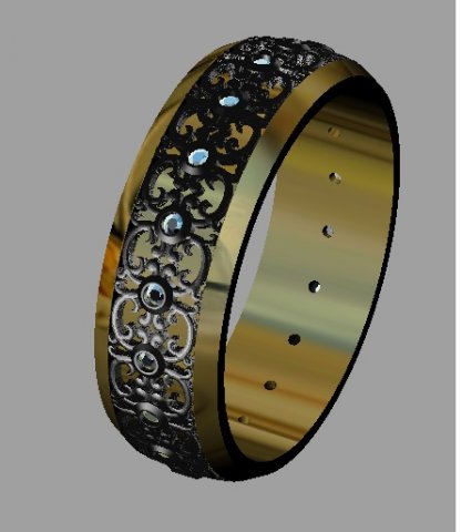 Fashion wedding ring 3D Model