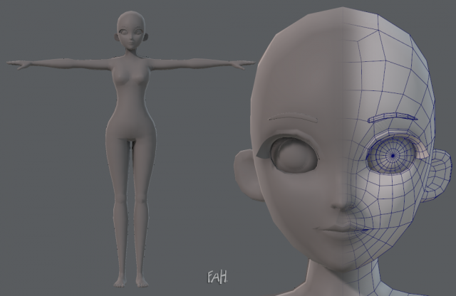 Base mesh woman 06 3D Model