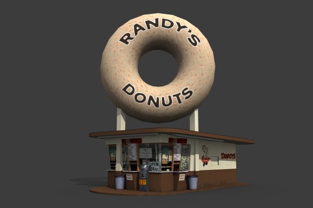 Randys Donuts Restaurant 3D Model