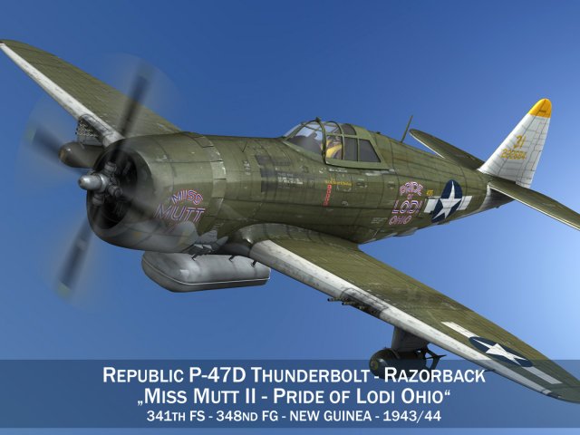 Republic P-47D Thunderbolt – Miss Mutt II 3D Model