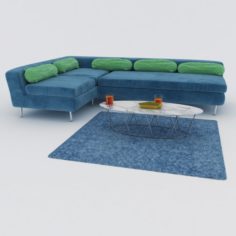 Blue Sofa 3D Model