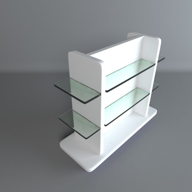 Simple Pharmacy Display Gondola 3D Model