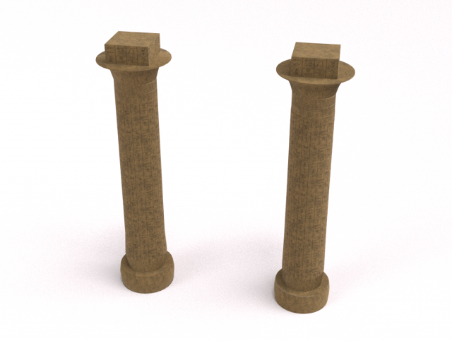 Customizable Egyptian Pillar 3D Model