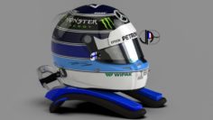 Racing helmet Stilo ST5 with Hans system Bottas Monaco 2018 design 3D Model